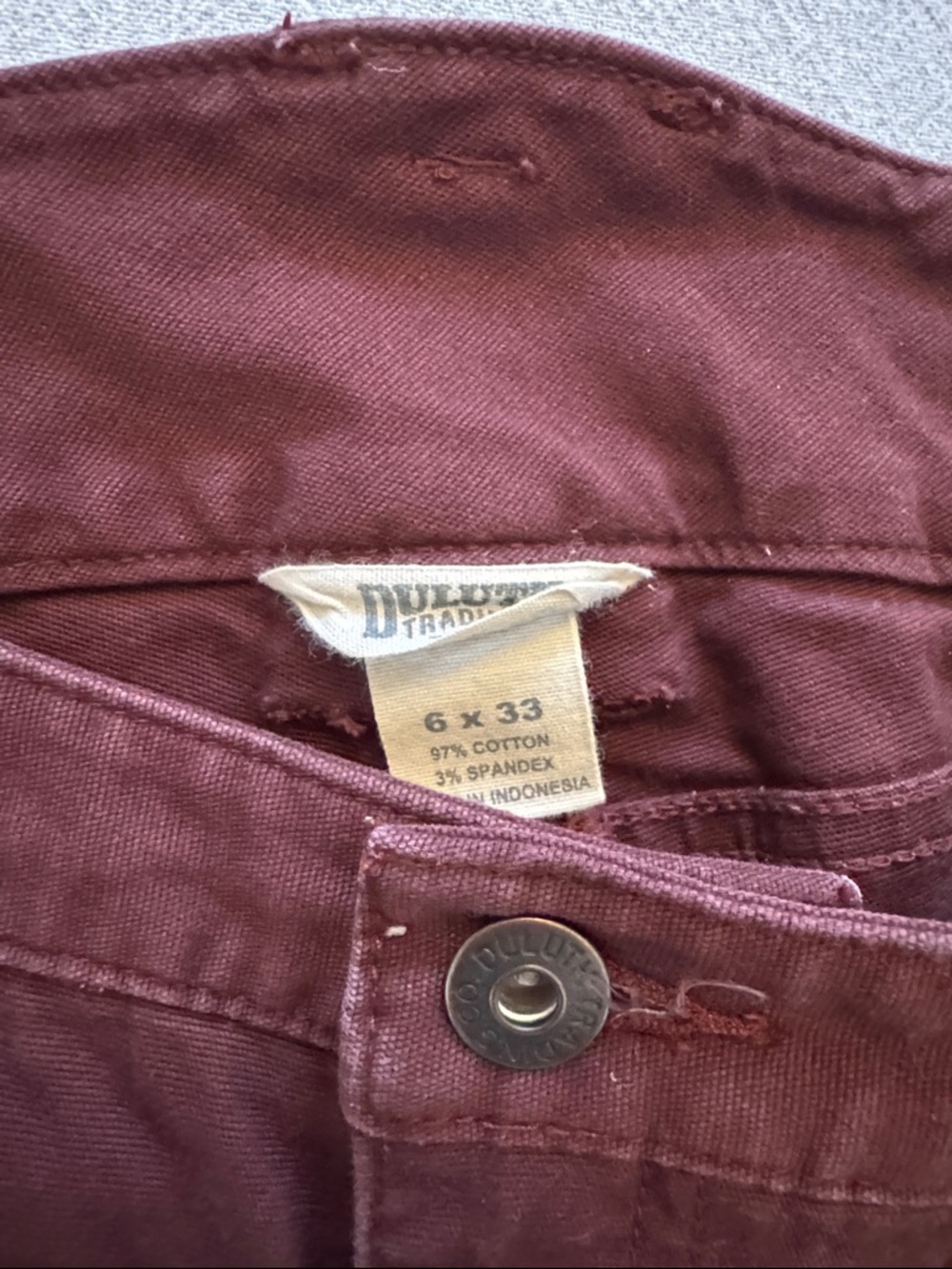 Duluth Trading Co. Women's Boot Cut Work Pants in Deep Burgundy